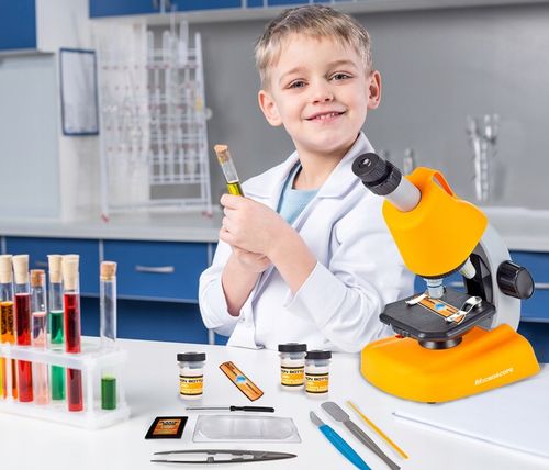 MIKROSKOP NAUKOWY ZABAWKA DLA DZIECI Z AKCESORIAMI W WALIZCE 640X na Arena.pl