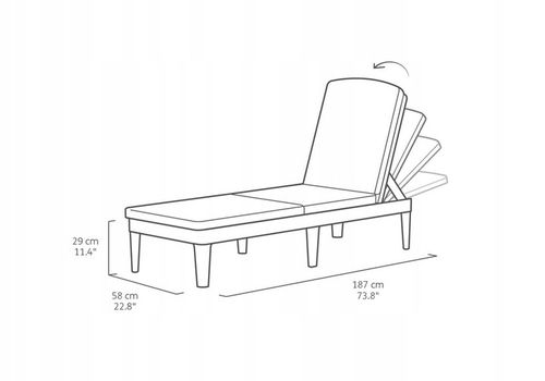 Leżak Ogrodowy Plażowy Basenowy na Taras JAIPUR BRĄZ na Arena.pl