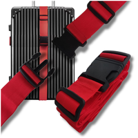 PAS DO WALIZKI ZABEZPIECZAJĄCY SPINAJĄCY BAGAŻ PODRÓŻNY POJEDYNCZY CZERWONY