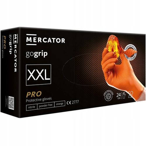 Rękawice Nitrylowe Mercator GOGRIP ORANGE Pomarańczowe 50 sztuk XXL na Arena.pl
