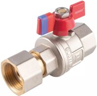 2 x 2 x ZAWÓR KULOWY Z PÓŁŚRUBUNKIEM 1/2" FERRO F-POWER