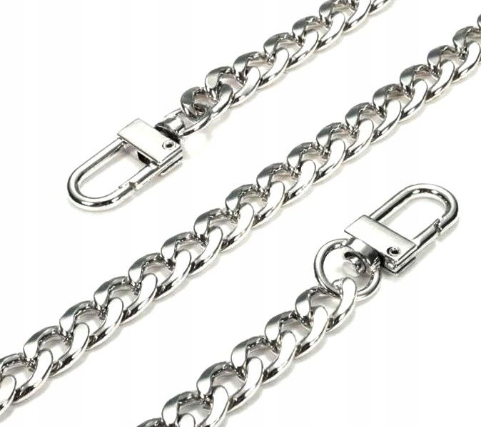 Pasek do torebki torby łańcuch długi Srebrny metal F117_100CM_Srebrny zdjęcie 2