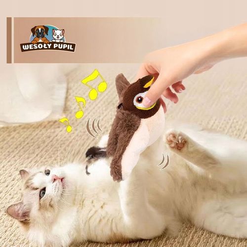 Zabawka dla kota INTERAKTYWNA latający PTAK z dźwiękiem na USB z na Arena.pl