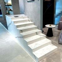 Białe płytki na schody 120x30 MARMUR WYSOKI POŁYSK