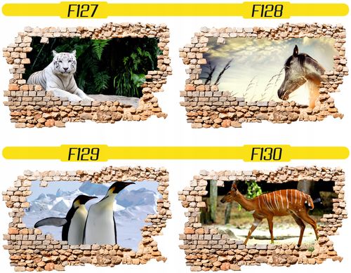 Naklejka samoprzylepna dziura 3D psy koty słodkie na Arena.pl