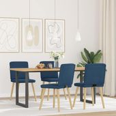 Krzesła stołowe, 4 szt., niebieskie, obite tkaniną