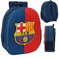 Plecak przedszkolny dla chłopca piłkarski duży kasztanowy FC Barcelona 3D
