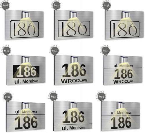 Tabliczka adresowa Tablica numer domu miejscowość 40x30 lampka solarna LED na Arena.pl