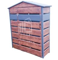 Wiata śmietnikowa dwuspad 1,5x0,5m antracyt z drewnem ID411