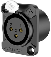 Gniazdo tablicowe panelowe montażowe złącze XLR 3-pin Żeński RX3FD-BG Czarny