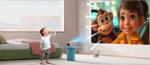 PROJEKTOR RZUTNIK ANDROID TV WIFI FULL HD PRZENOŚNY SMART GŁOŚNIK na Arena.pl