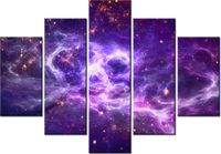 105CM 150CM OBRAZ 5 ELEM FIOLETOWA MGŁAWICA DRUK