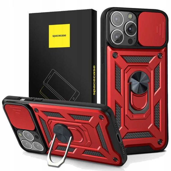 Spacecase Camring iPhone 14 Pro red zdjęcie 1