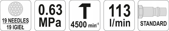 MŁOTEK PNEUMATYNCZY DO RDZY Yato YT-09910 zdjęcie 11