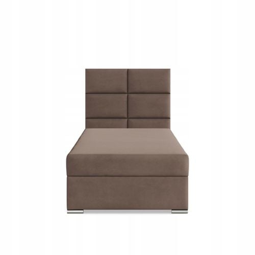 Łóżko Kontynentalne CALVI JEDNOOSOBOWE Tapicerowane VELVET BRĄZOWE na Arena.pl