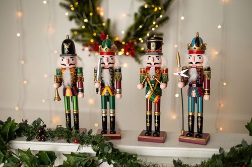 ŚWIĄTECZNE FIGURKI DZIADEK DO ORZECHÓW DUŻY DREWNIANY OZDOBA NA PODSTAWCE na Arena.pl