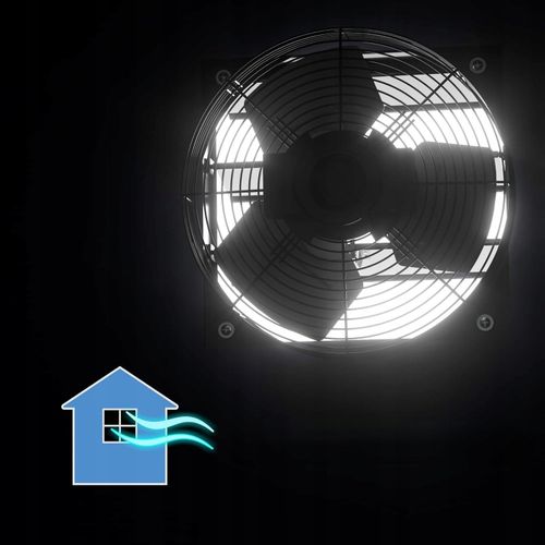 Wentylator Osiowy Ścienny Wyciągowy Przemysłowy Żaluzja Regulator 300 Mm na Arena.pl