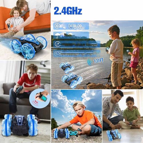 SAMOCHÓD ZDALNIE STEROWANY RC GESTAMI AMFIBIA 2 PILOTY 4x4 360° PŁYWAJĄCY na Arena.pl