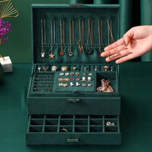 SZKATUŁKA NA BIŻUTERIĘ KUFEREK PUDEŁKO ORGANIZER ELEGANCKI POJEMNY BOX F6 na Arena.pl