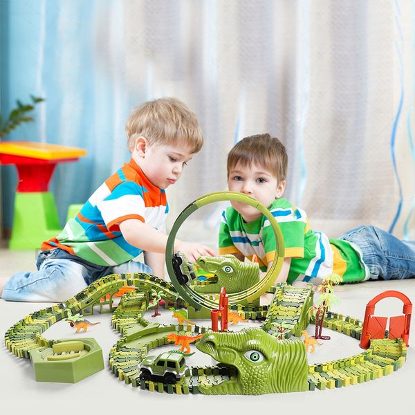 Mega Tor Wyścigowy Dinozaur Park Magic Track 324 elementy zdjęcie 3