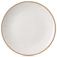 Talerz Obiadowy Duży Płytki Płaski na Obiad Potrawy Dania Beżowy Ceramiczny