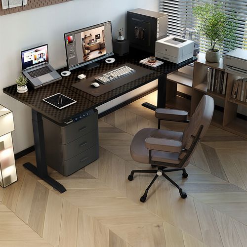 Biurko Elektryczne Podnoszone 160 cm Regulacja Wysokości Gamingowe Czarne na Arena.pl