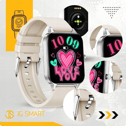SMARTWATCH ZEGAREK DAMSKI ROZMOWY MENU PL PULS SMART WATCH SREBRNY 2 PASKI na Arena.pl