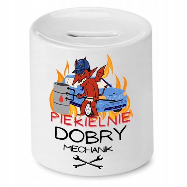 Skarbonka Prezent Piekielnie Dobrego Mechanika Z Nadrukiem Ze Zdjęciem zdjęcie 1