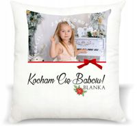 foto PODUSZKA PREZENT na święta dla Babci Dziadka z zdjęciem napisem
