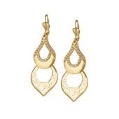 kolczyki pozłacane, wiszące , orientalne , cyrkonie i wycięcia