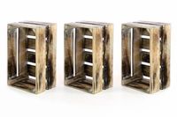 Zestaw 3 x drewniane pudełko VINTAGE DIVERO kolor brązowy - 44 x 28 x 19 cm