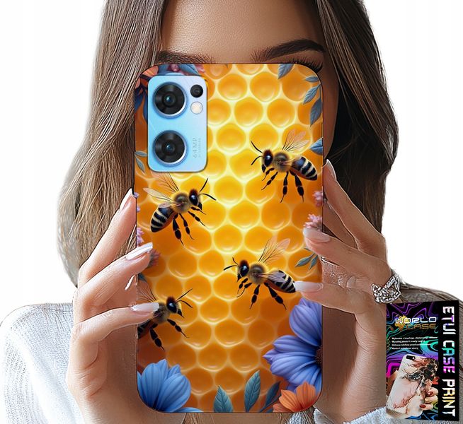 ETUI DO OPPO RENO7 5G - PSZCZOŁY UL PLASTER MIODU PLECKI CASE zdjęcie 1