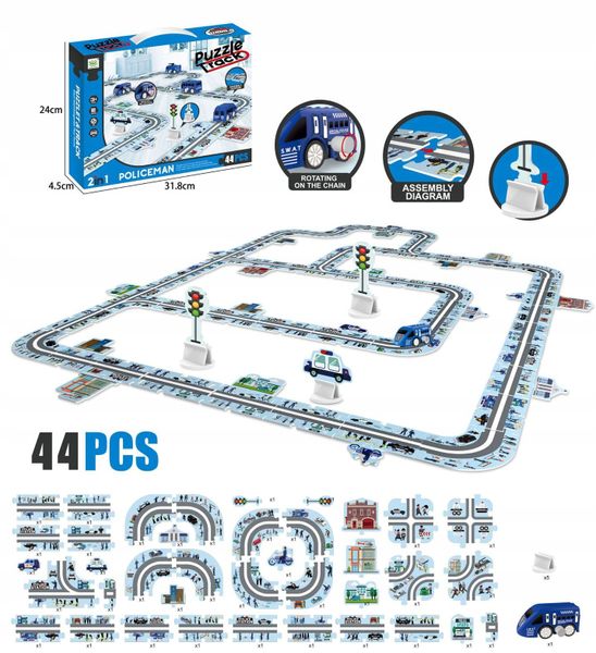 Tor dla samochodów Puzzle 44 elementy, droga dla autek zdjęcie 1