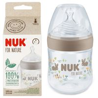 NUK FOR NATURE Butelka antykolkowa ze wskaźnikiem ciepła 150ml smoczek