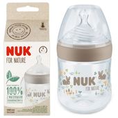 NUK FOR NATURE Butelka antykolkowa ze wskaźnikiem ciepła 150ml smoczek