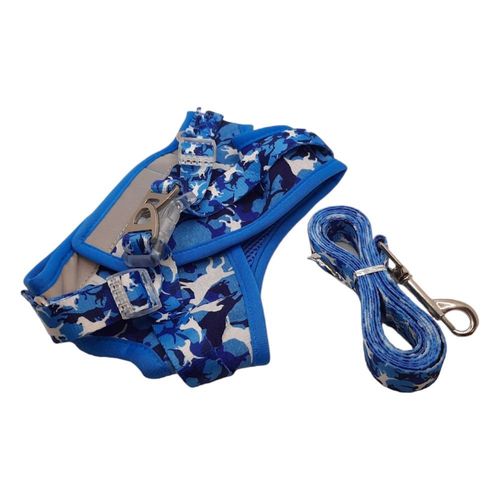 Szelki dla Psa ze Smyczą Regulowane L Niebieska na Arena.pl