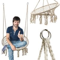 BOCIANIE GNIAZDO FOTEL HUŚTAWKA OGRODOWA HAMAK BOHO 2 BG100E ECRU