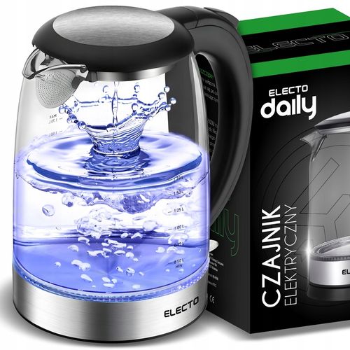 CZAJNIK ELEKTRYCZNY SZKLANY 1,7L MOCNY Z PODŚWIETLENIEM LED 1800W ZE na Arena.pl