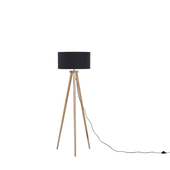 Lampa podłogowa drewniana czarna NITRA