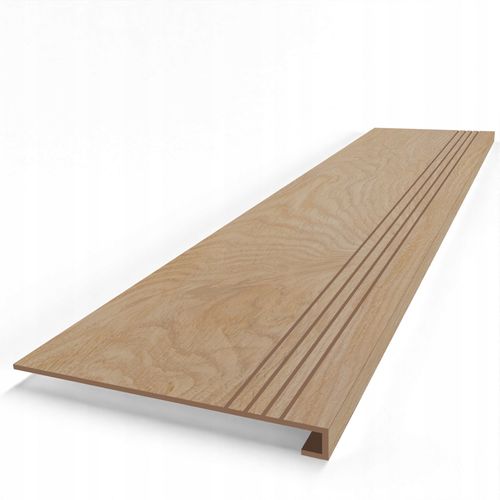 Gruba stopnica drewnopodobna 120x30x4, płytki na schody z kapinosem, RYFLE na Arena.pl