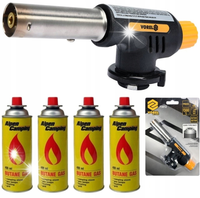 VOREL PALNIK GAZOWY LUTOWNICA GAZOWA PIEZO GAZ KARTUSZ +4 GAZY 73412 +4xGAZ