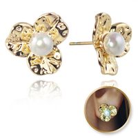 Kolczyki Ze Stali Szlachetnej Platerowane 14K Złotem Kwiatki, Kst3358