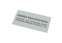 Tabliczka aluminiowa z własnym grawerem, logo kolor tabliczki biały 80x40mm