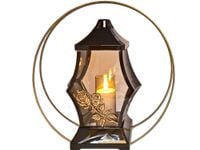 ZNICZ ZNICZE LAMPION NA GRÓB DIAMENT CZARNY OBRĘCZ+ŚWIECA LED