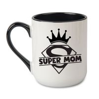 KUBEK "SUPER MOM" Wzór - Elegant Coffee Czarny 330 ml