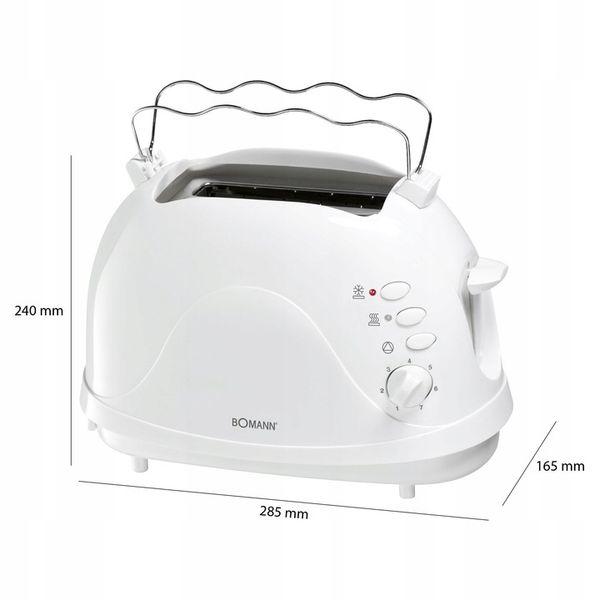 TOSTER NA 2 KROMKI BOMANN TA 879 W CB BIAŁY zdjęcie 5