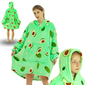 Koc Bluza Kocobluza Ciepła Gruba Z Kapturem Bluzokoc Awokado