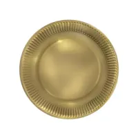 TALERZYKI PAPIEROWE 18CM 8SZT ZŁOTE POL-MAK 005400