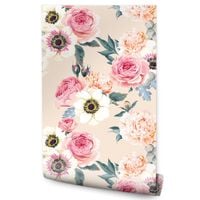 Tapeta Flizelinowa Kolorowe KWIATY Liście Rośliny Do Salonu Sypialni