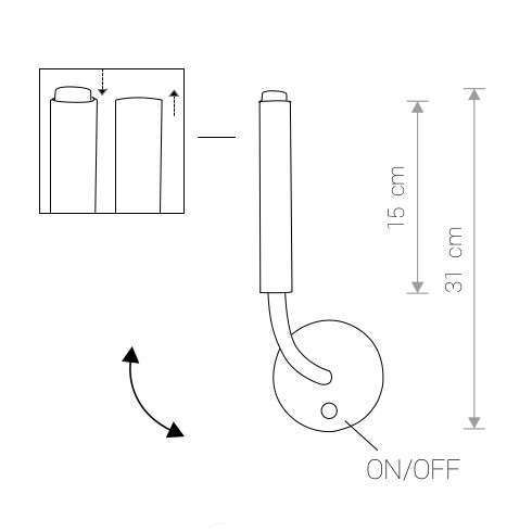 Kinkiet LAMPA ścienna STALACTITE 8352 Nowodvorski metalowa OPRAWA regulowana tuba elastyczna sopel mosiądz na Arena.pl